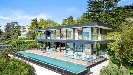 Luxueuse villa contemporaine avec vue sur le lac et piscine, Cologny