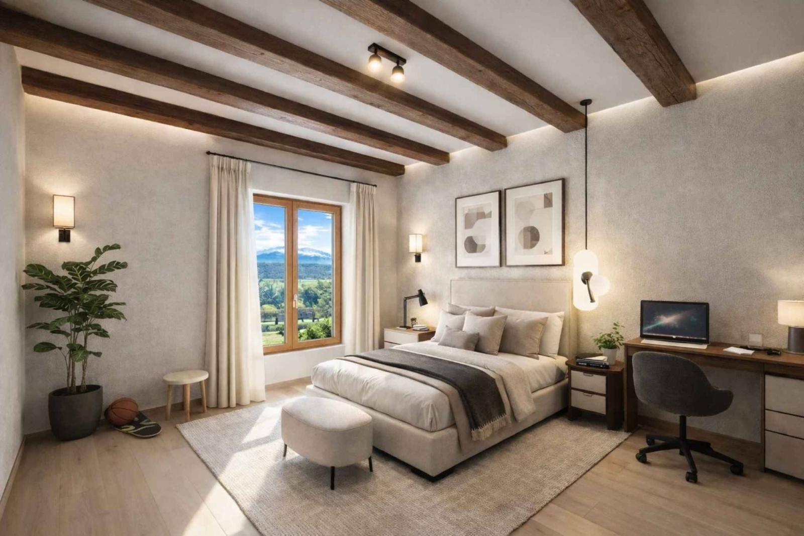 Magnifique maison villageoise rénovée avec charme, volumes et vue sur les Alpes