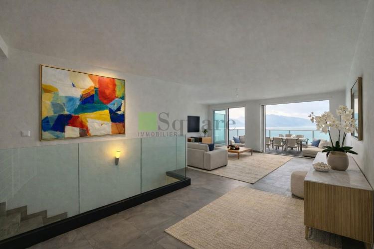 Magnifique duplex lumineux avec balcons et vue sur le Lac Léman