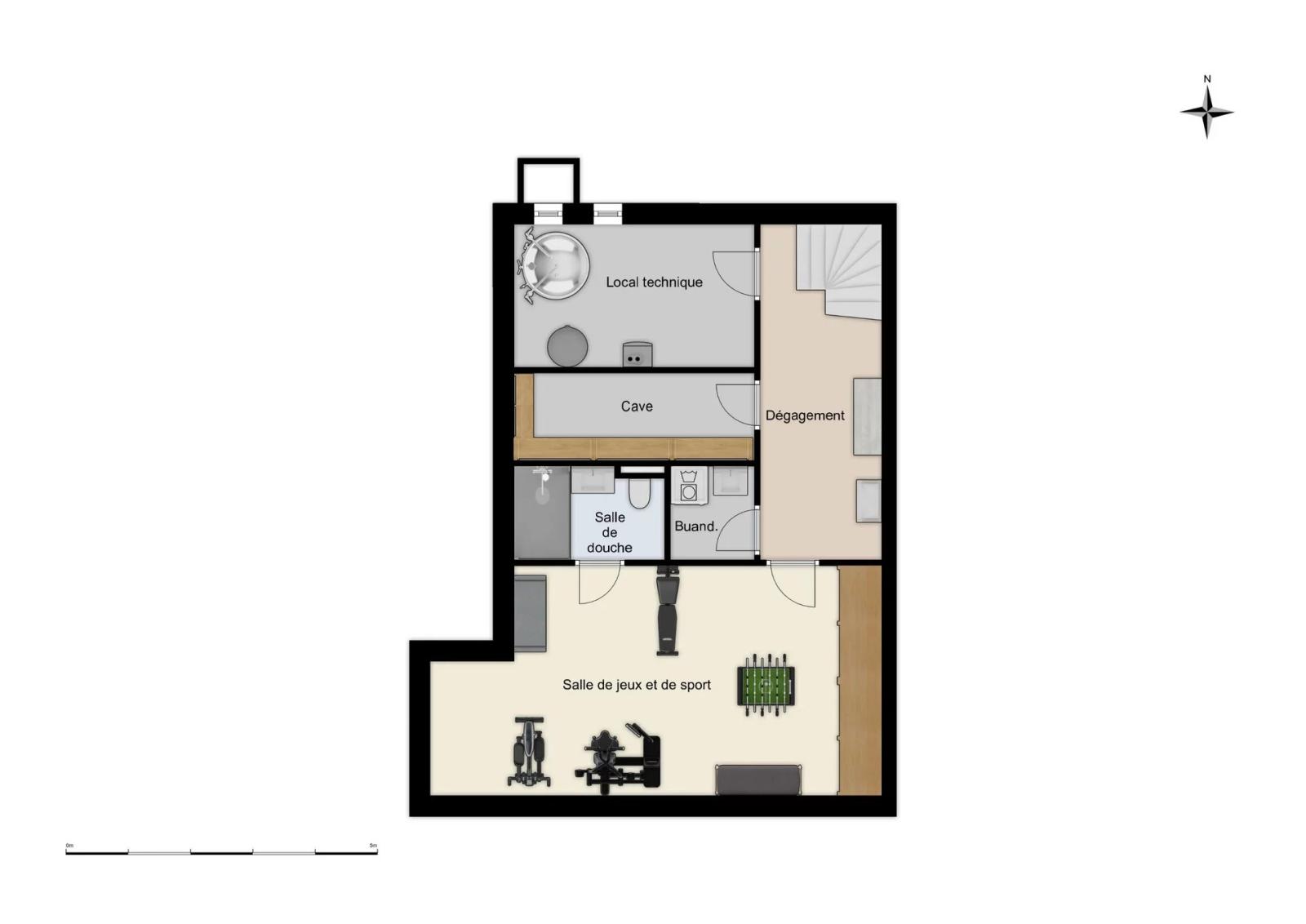 Élégante villa jumelle contemporaine HPE sur plan