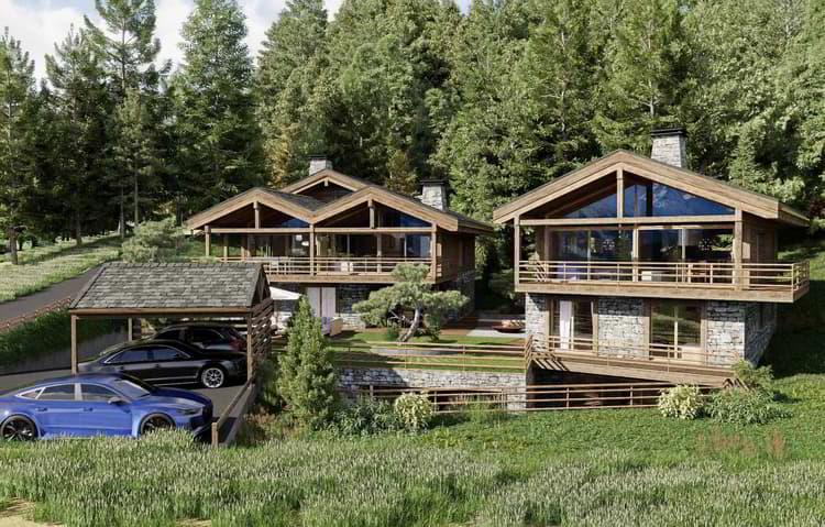 MAGNIFIQUE ET LUXUEUX CHALET A CONSTRUIRE - SKI IN/OUT