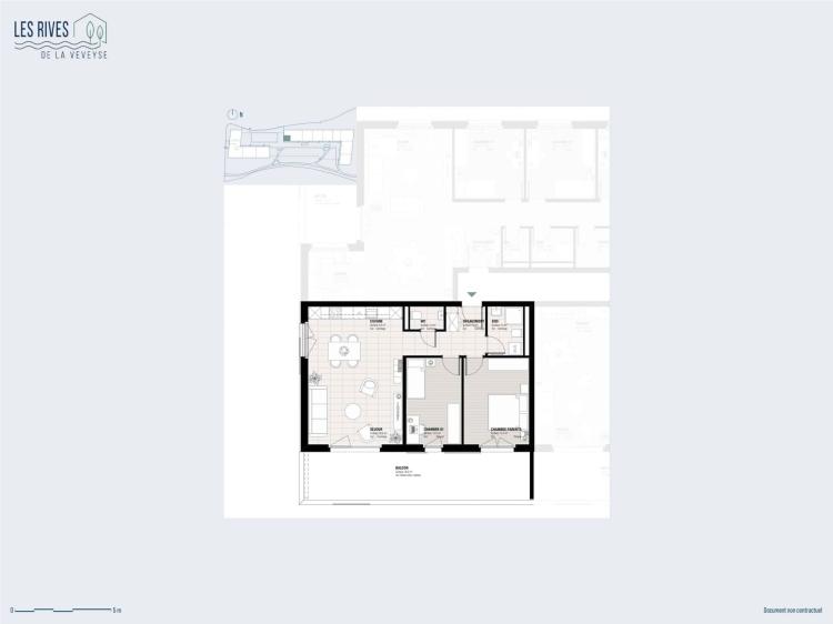 Appartement de 3.5 pièces avec terrasse de 28 m² – cadre verdoyant