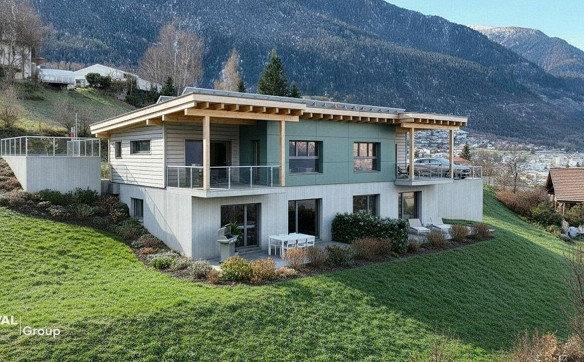 Exklusives Doppeleinfamilienhaus über den Dächern von Brig-Glis