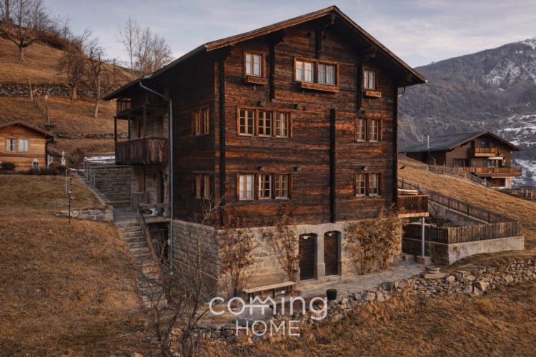 Grosszügige 3.5 Zimmer Wohnung im Chalet Stil in Törbel - sonnige Hanglage mit Bergsicht