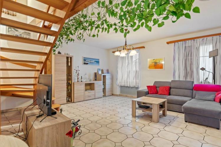 Maison contiguë en pignon avec surfaces professionnelles et grande terrasse