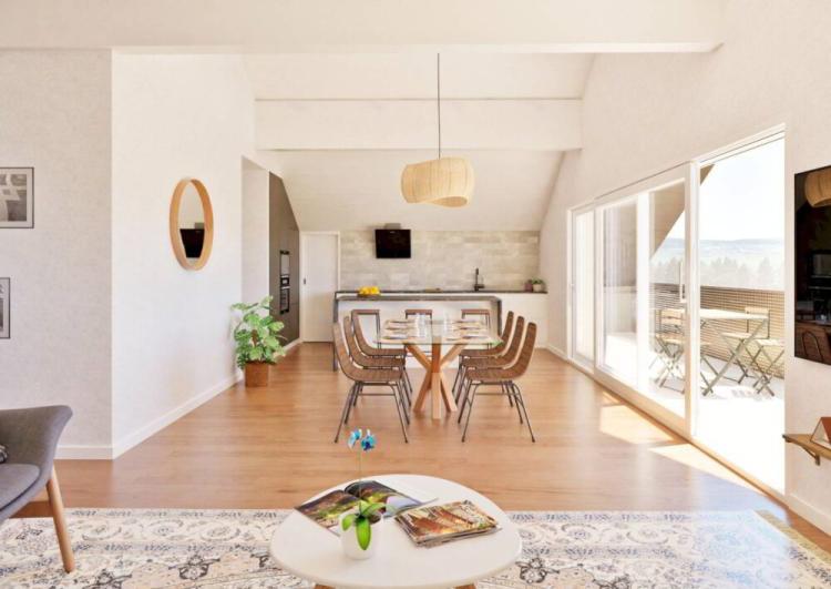 Superbe appartement mansardé neuf de 4½ dans les combles avec balcon et vue dégagée