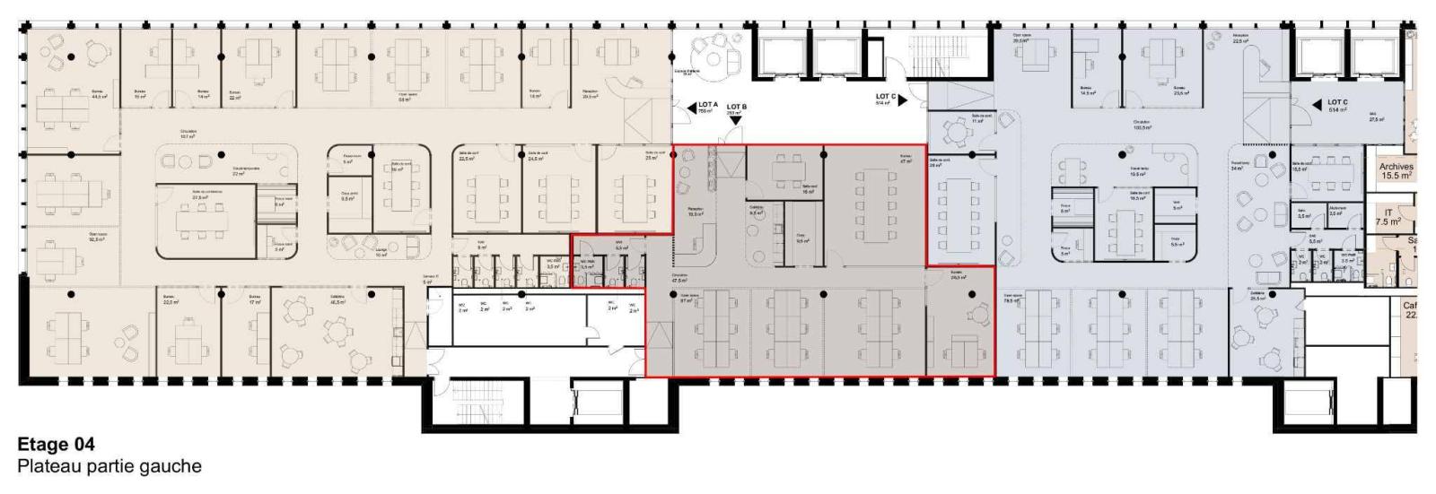 À louer – Bureaux bruts à aménager au Quartier de l’Étang