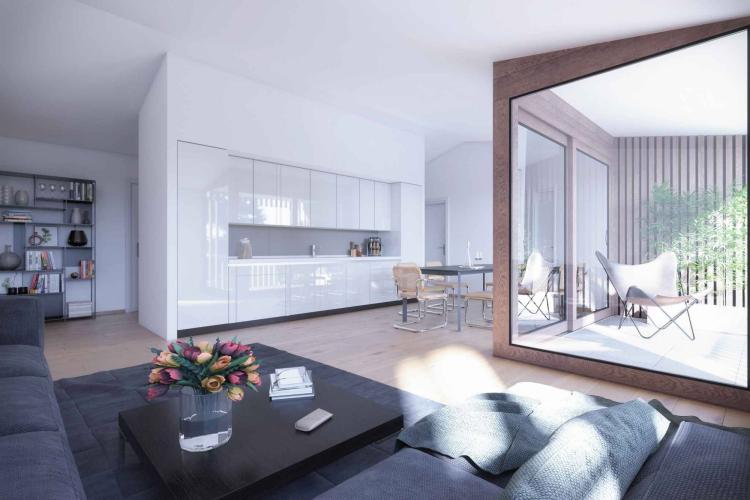 Appartement de 5 pièces avec loggia au dernier étage dans immeuble neuf à Bernex
