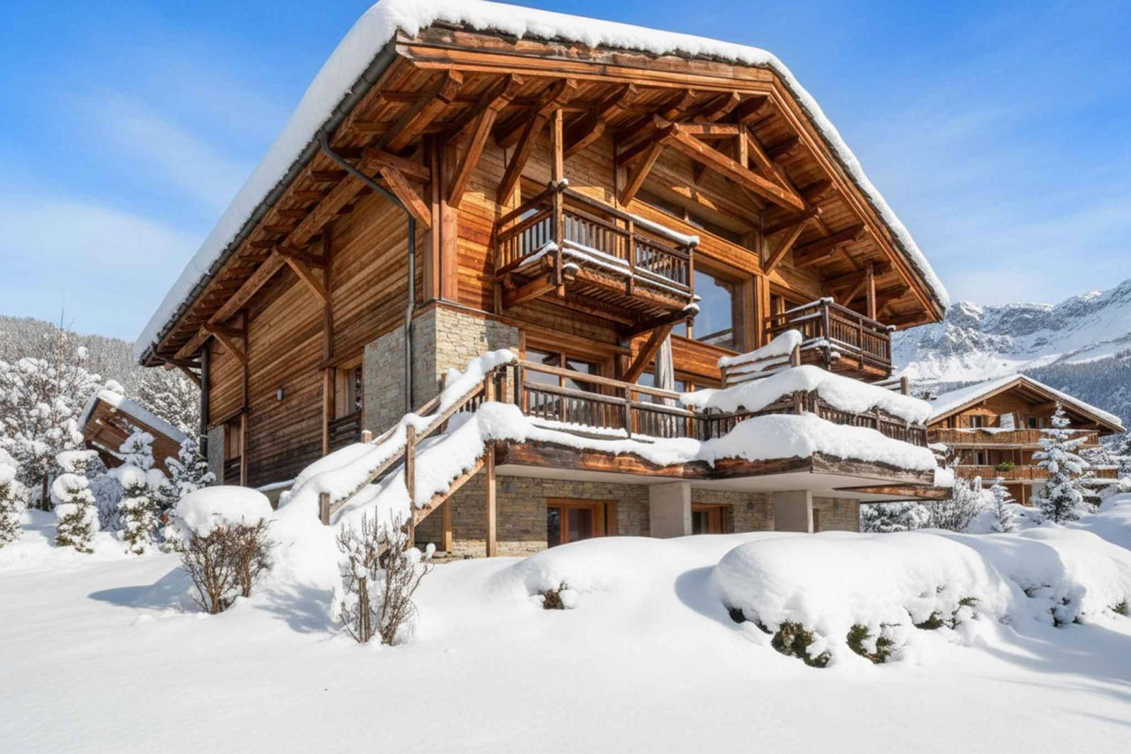Architecture alpine exceptionnelle, vue à couper le souffle au cœur de Villars
