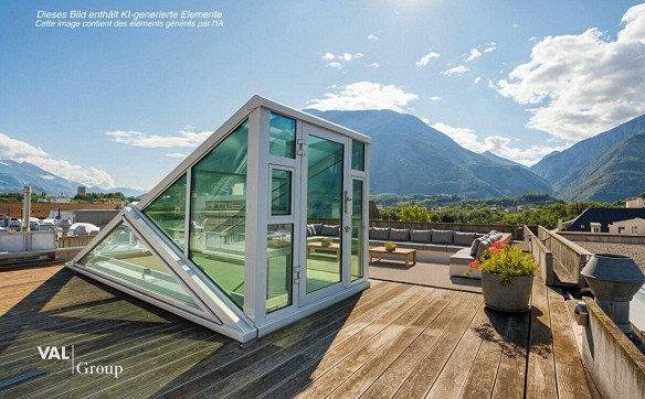 Attique en duplex avec terrasse sur le toit, au coeur de la ville