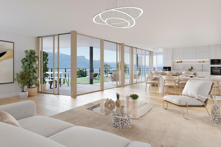 Magnifique villa accolée avec une vue imprenable sur le lac Léman