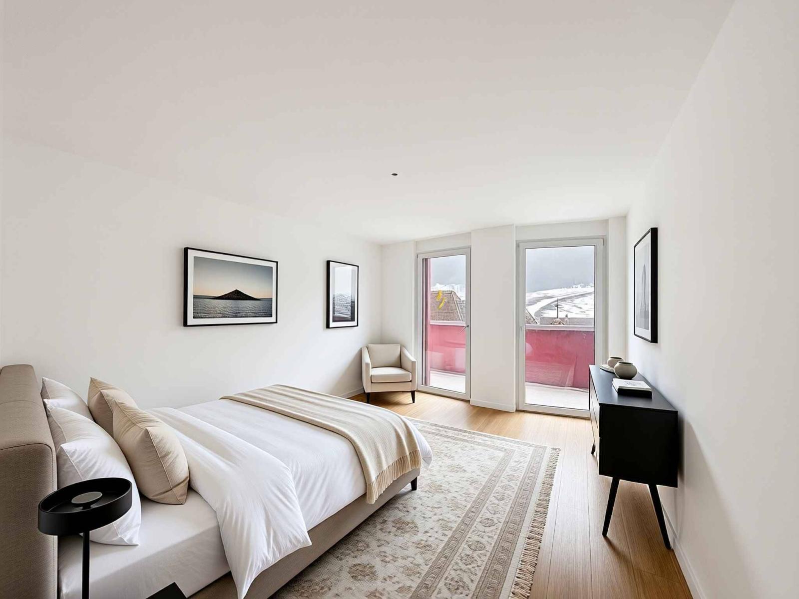 Élégant attique contemporain avec grande terrasse