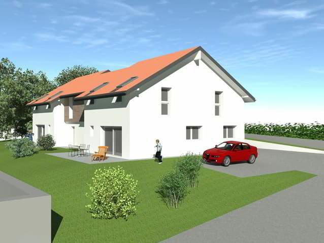 Villas séparées par les garages en projet à Chêne-Pâquier VD