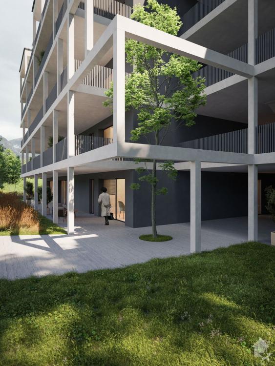 Appartement 3,5 pièces de 103 m2 avec terrasse et pelouse